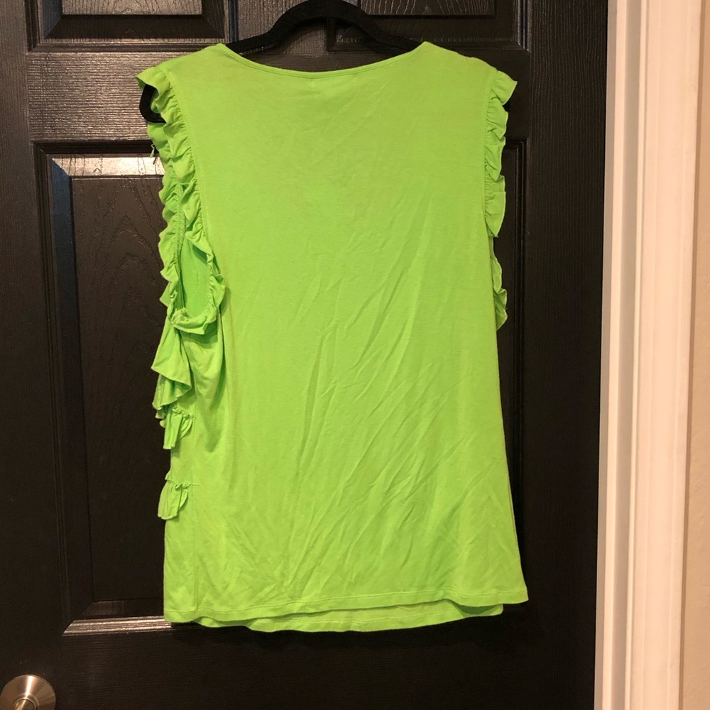 NWT Alberto Makali Lime Green Ruffle Sleeveless Tank - Picture 6 of 14